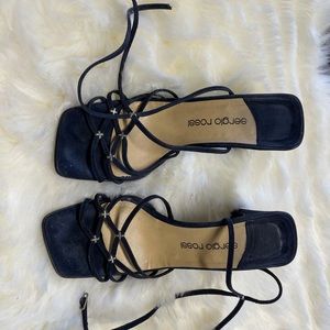 Vintage Sergio Rossi in Navy blue suede